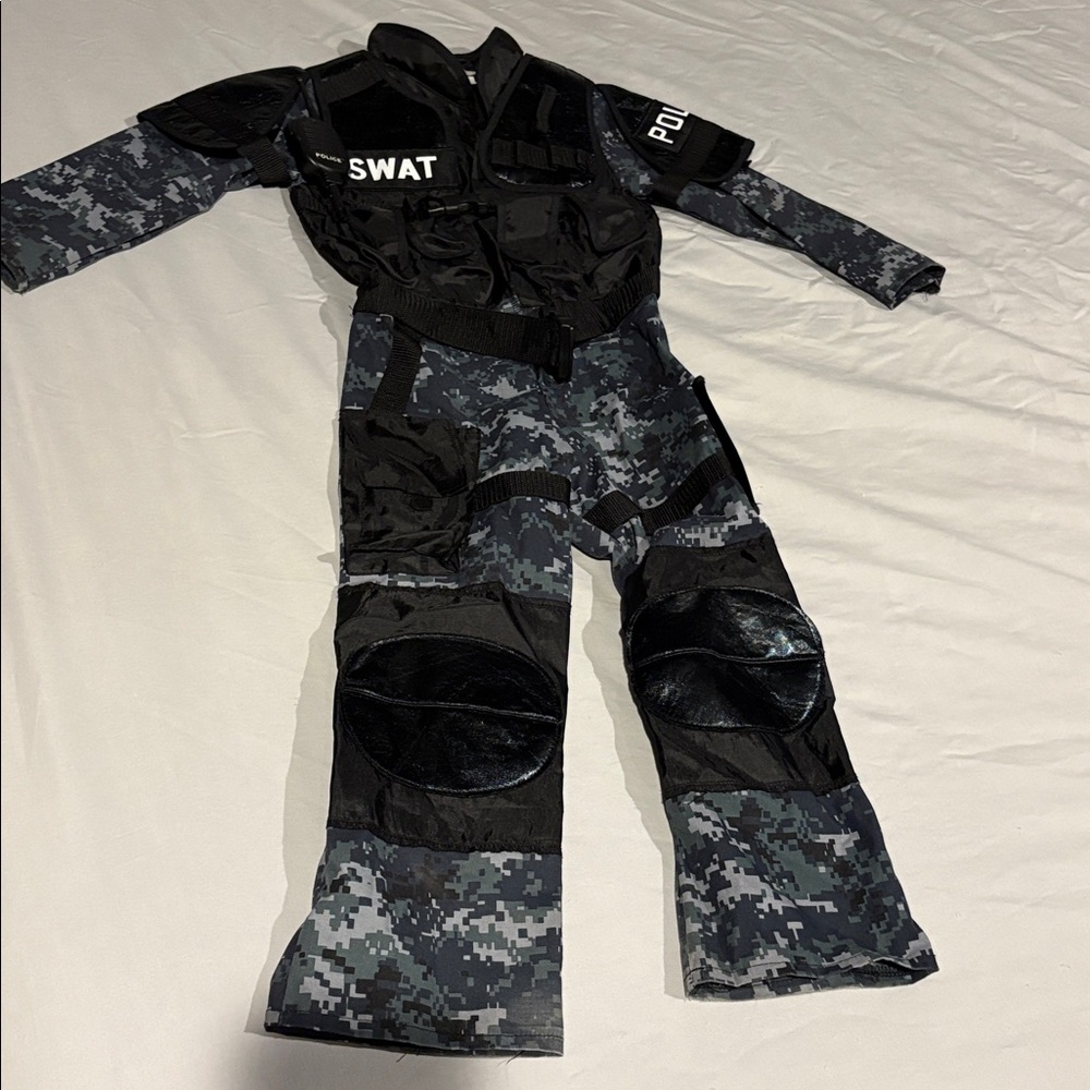 Kids Tactical SWAT Costume - Black and Gray size 5-6